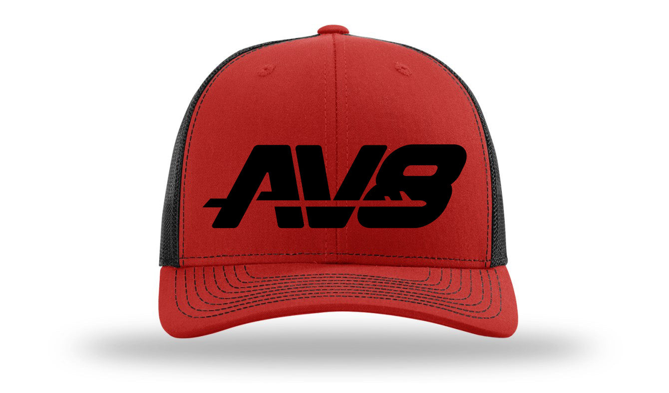 AV8 Black Logo Trucker Hat