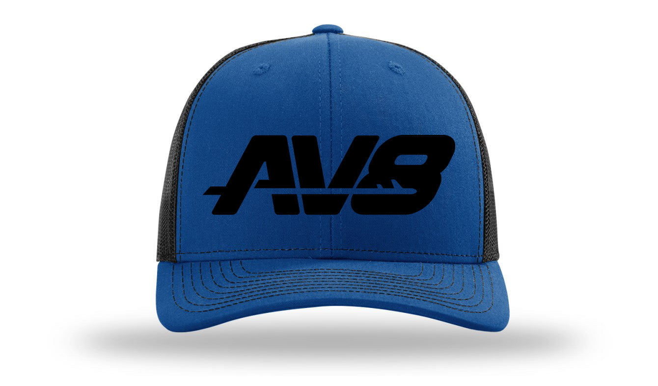 AV8 Black Logo Trucker Hat