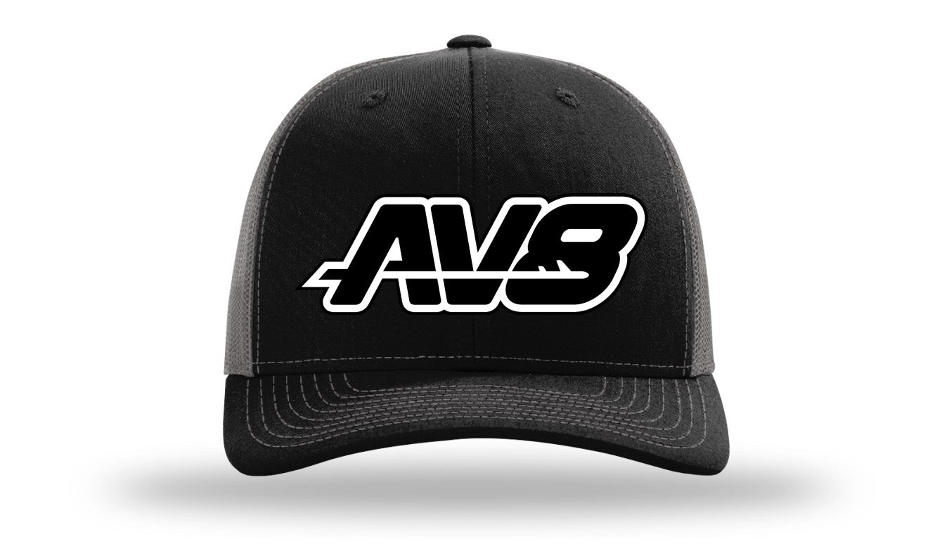 AV8 Black Logo Trucker Hat